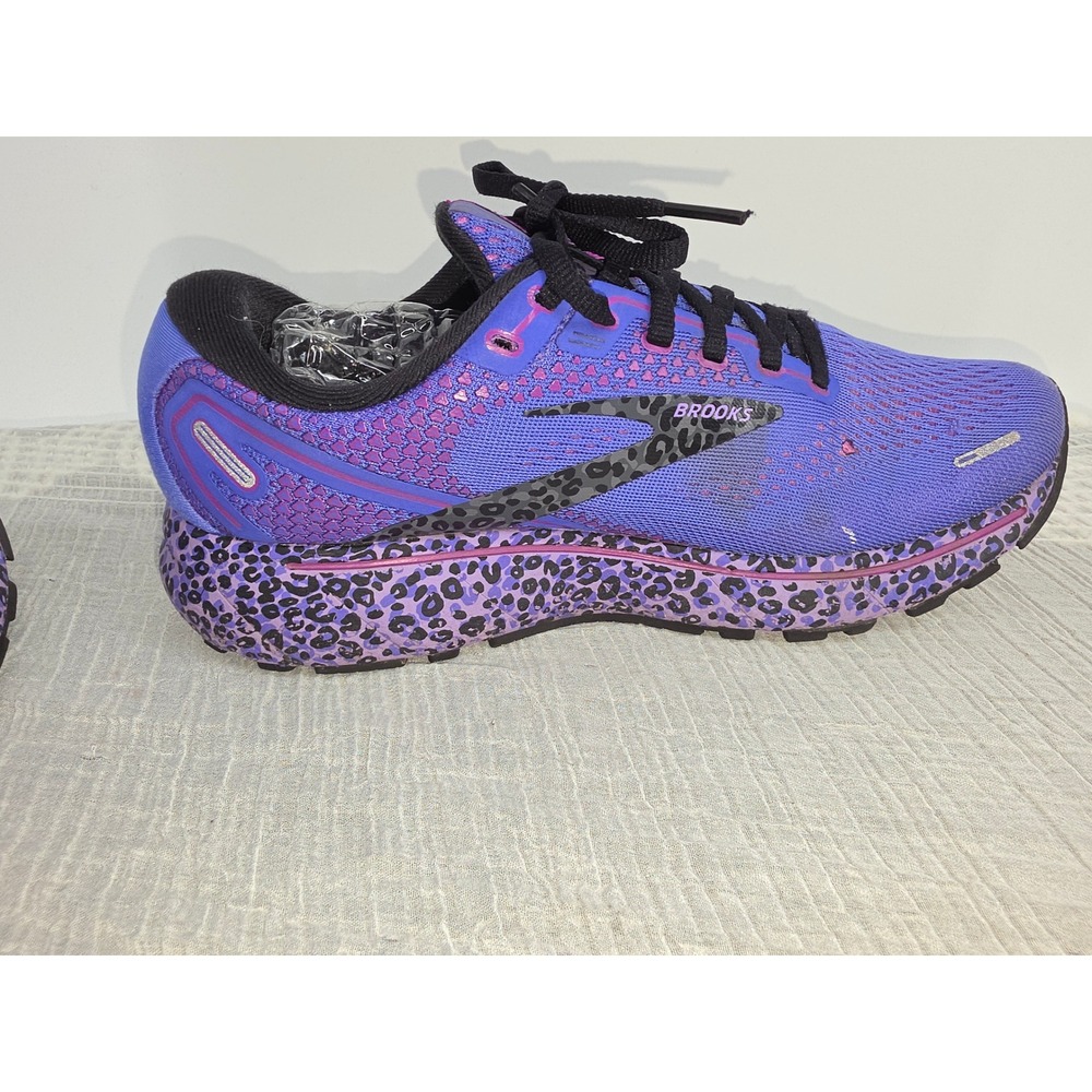Brooks Ghost 14 Purple Leopard Print Running Shoes Womens 1203561B567 - Picture 4 of 9